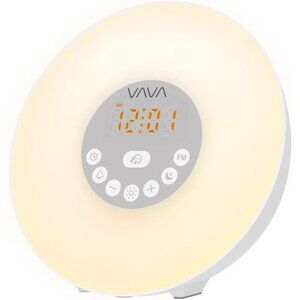 Vava 7 Colored LED Lights 6 Alarm Sounds Wake Up Light Alarm Clock - WORKS